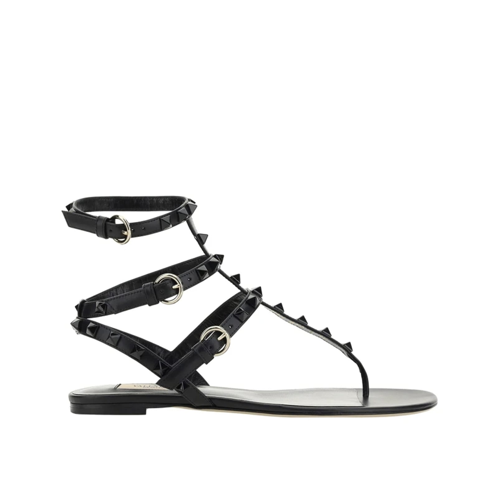 Shop Valentino Garavani Rockstud Flip-flop Sandlas In Black