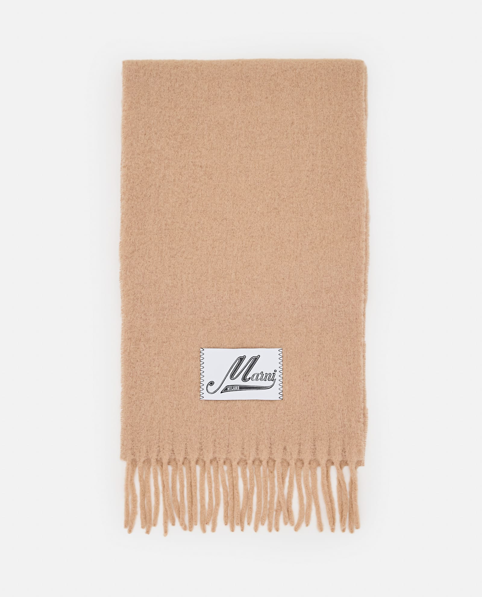 Shop Marni Brushed Alpaca Scarf In Beige