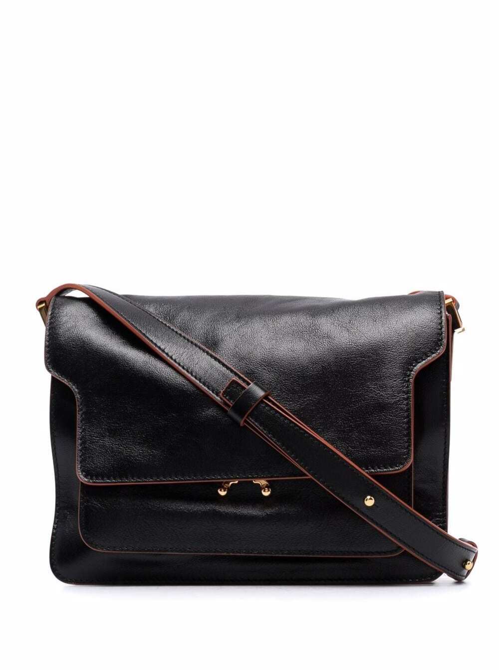 Marni Trunk Soft Black Leather Crossbody Bag