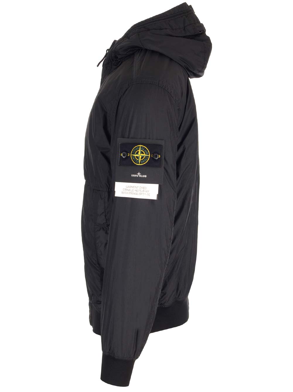 Shop Stone Island Waterproof Jacket Coat In Black