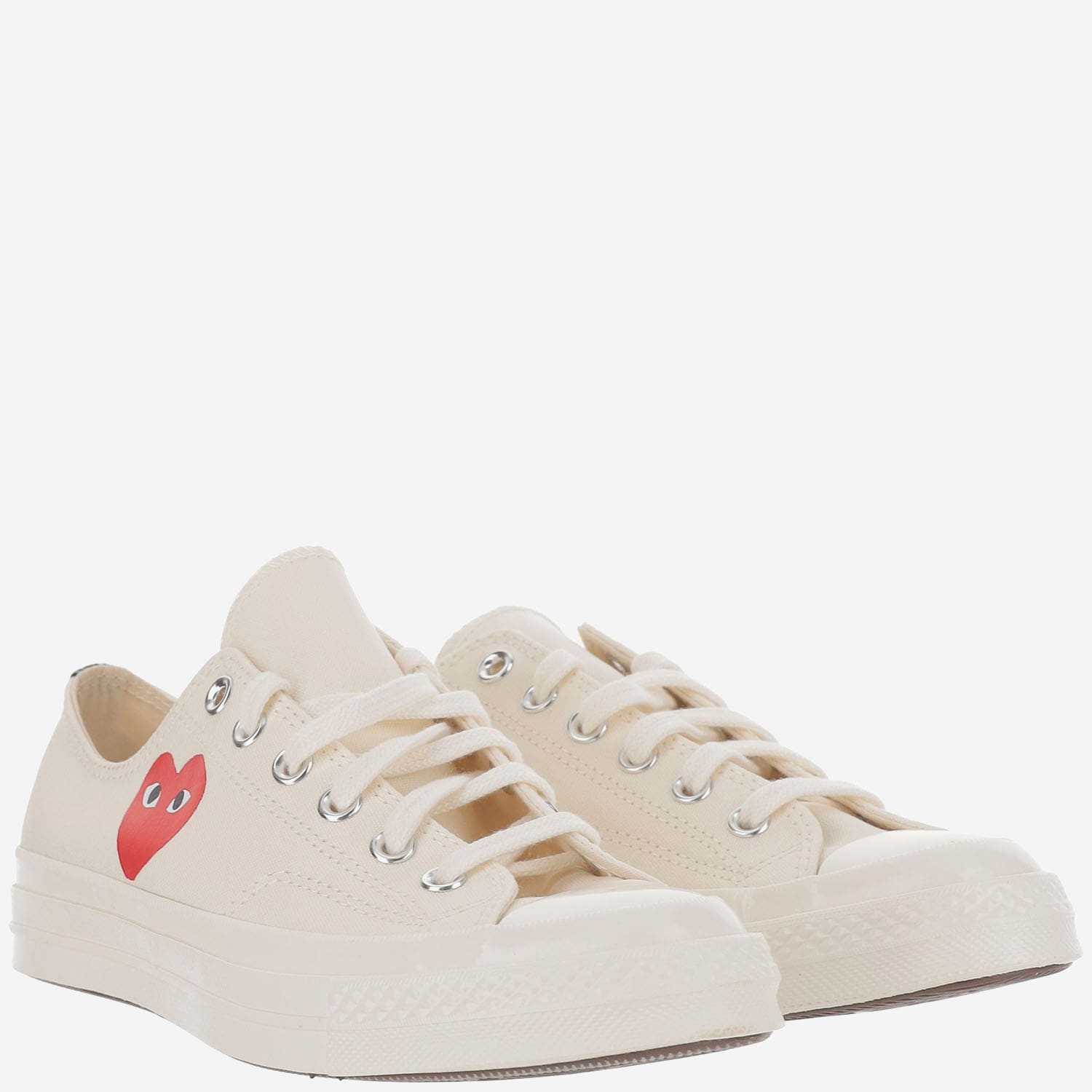 Comme Des Garçons Play Comme Des Garçons X Converse Canvas Sneakers In White