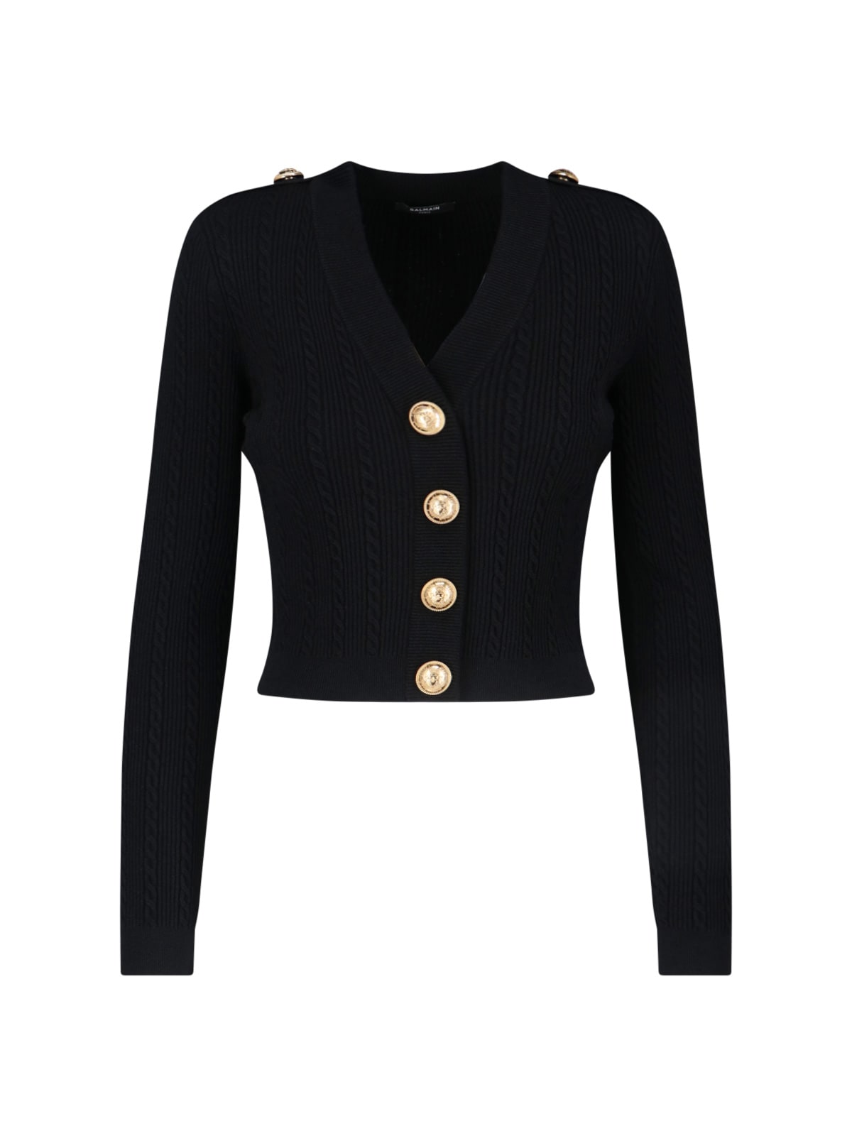 Balmain Women V-necked Cardigan In Black