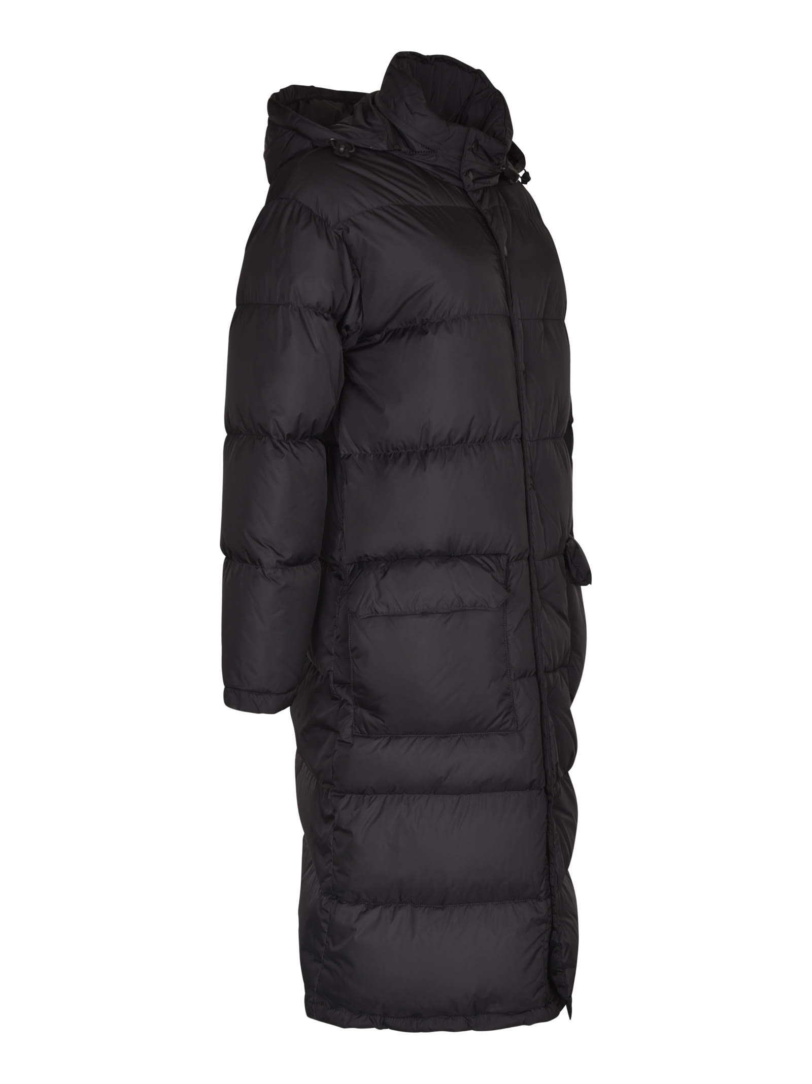 Shop Aspesi Hooded Puffer Coat In Black