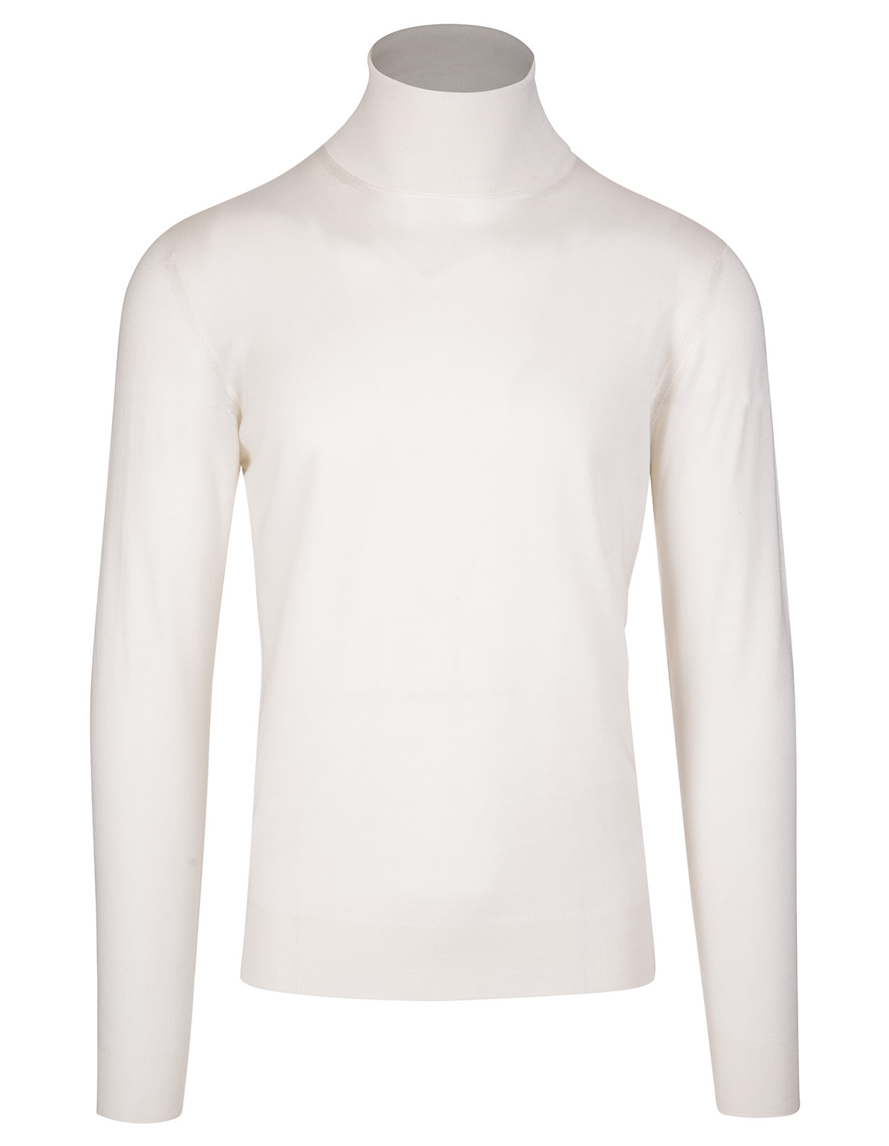 Shop Fedeli White Silk And Cashmere Derby Turtleneck