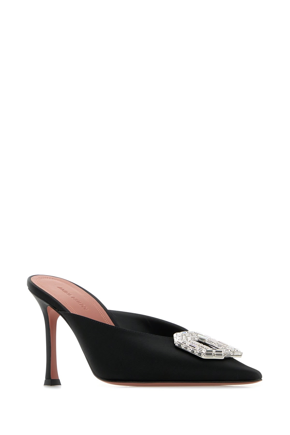 Amina Muaddi Camelia 90 Mules In Blackwhite