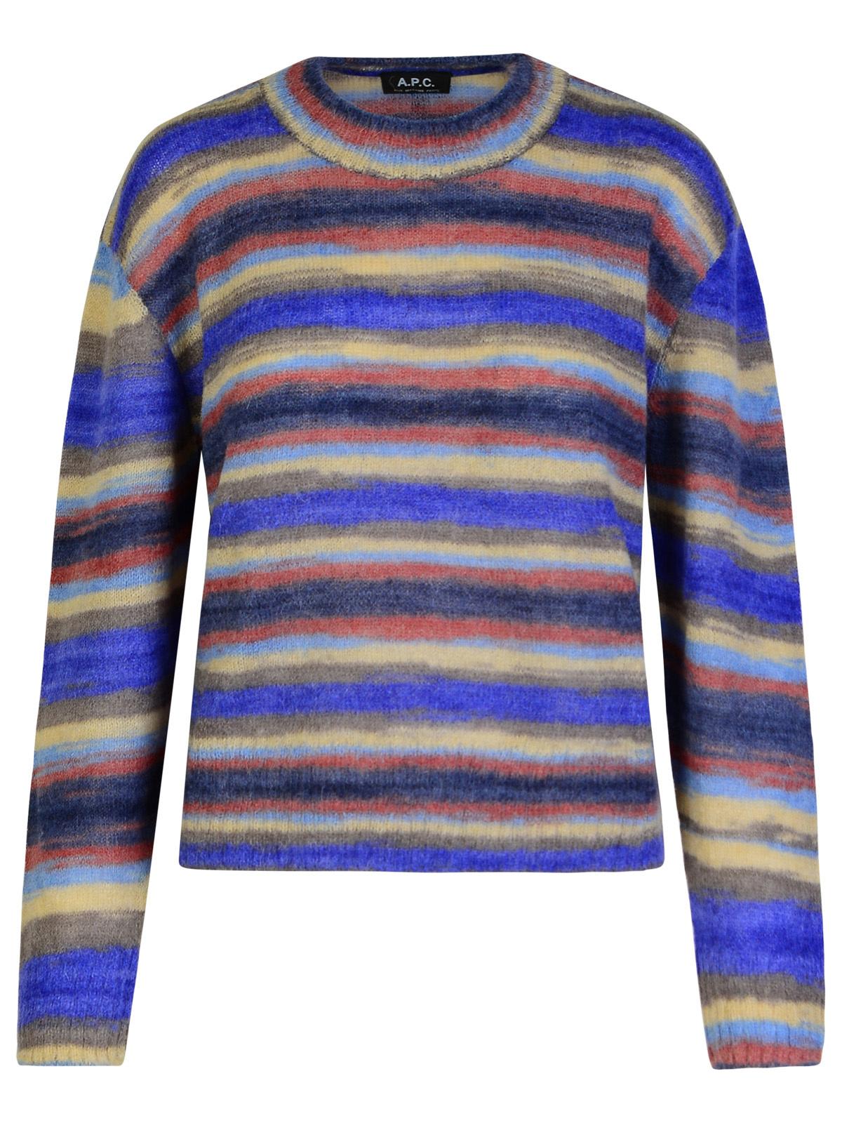 Apc Abby Multicolor Mohair Blend Sweater In Blue