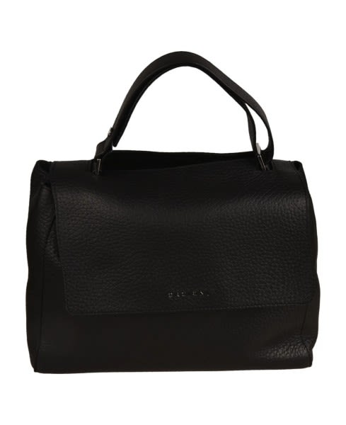 Shop Orciani Sveva Soft Medium Shoulder Bag In Leather With Shoulder Strap In Nero