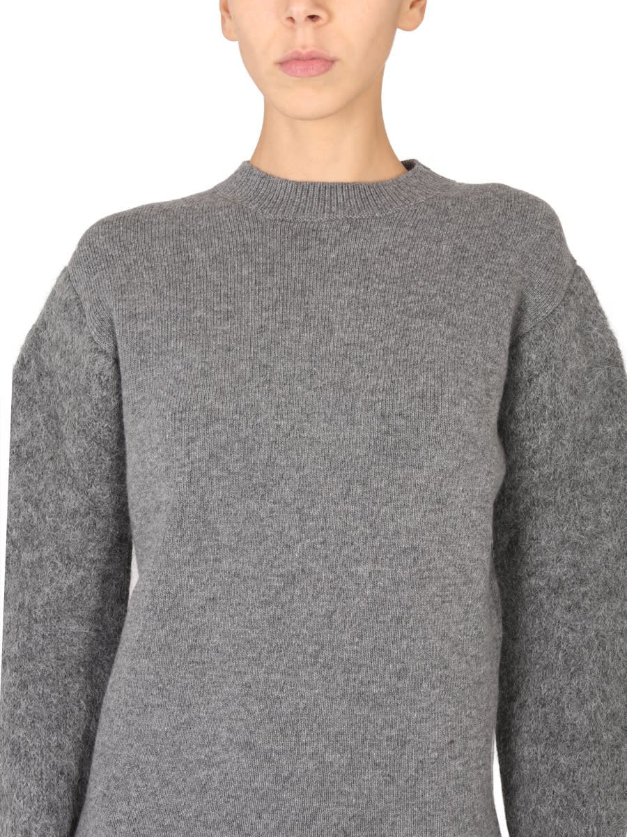 Jil Sander Wool Blend T-shirt With Soft Shoulders In Gray