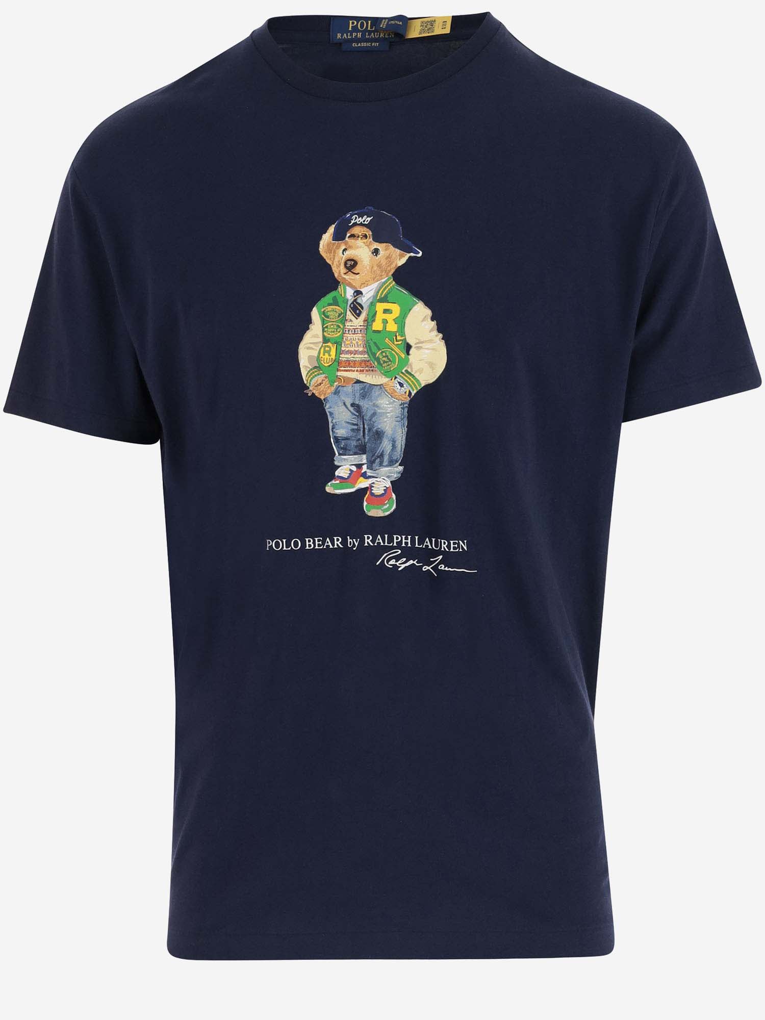 Cotton T-shirt With Polo Bear Pattern