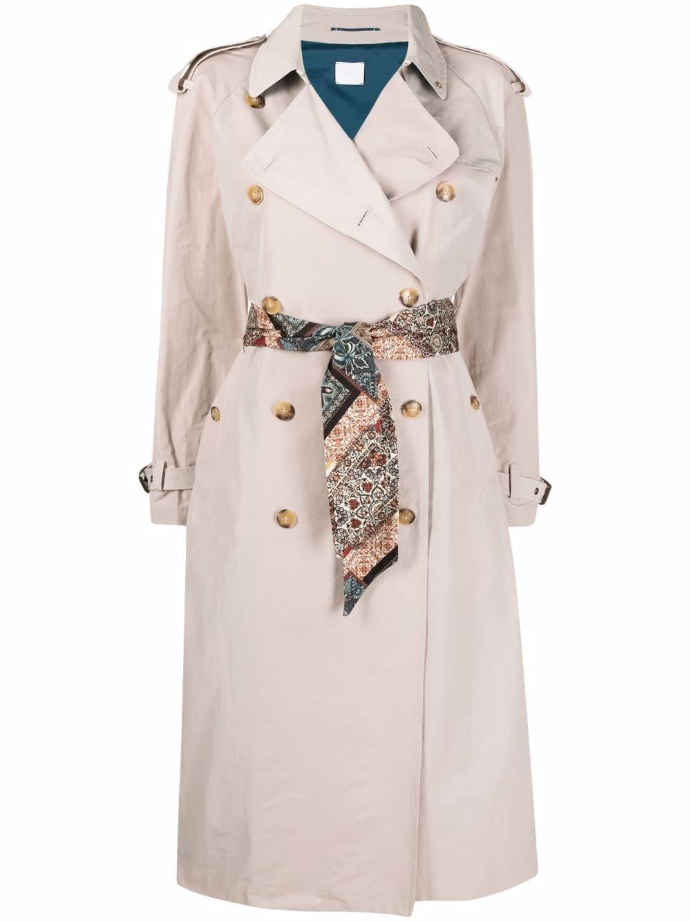 Merci Double-breasted Cotton Blend Trench Coat With Belt