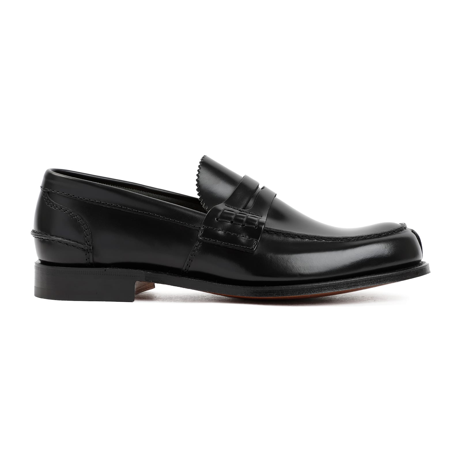 Church's Black Moccasin Flat Shoes With Elegant Detailing For Modern Men In Black