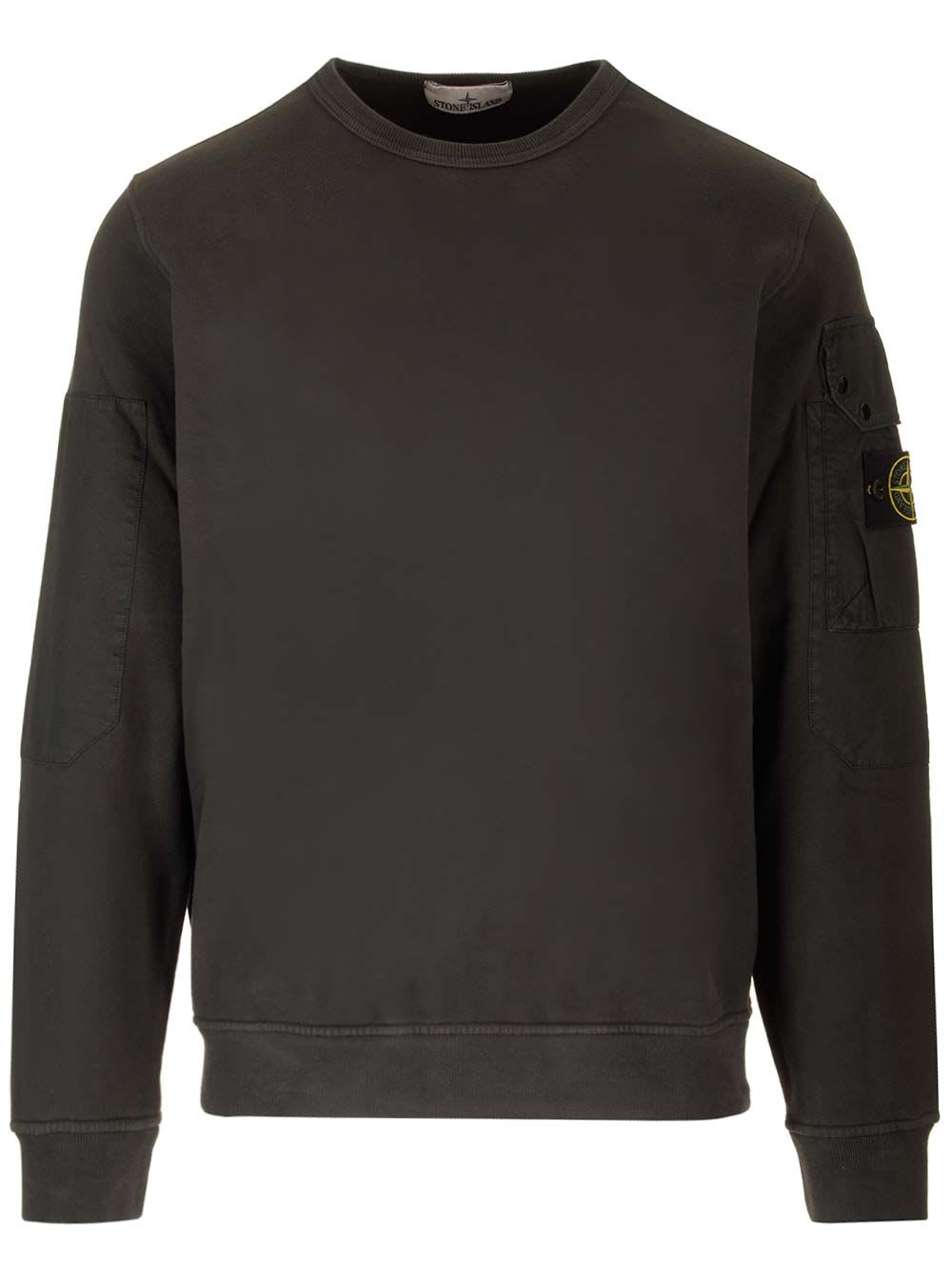 Shop Stone Island Organic Cotton Sweatshirt In Grey