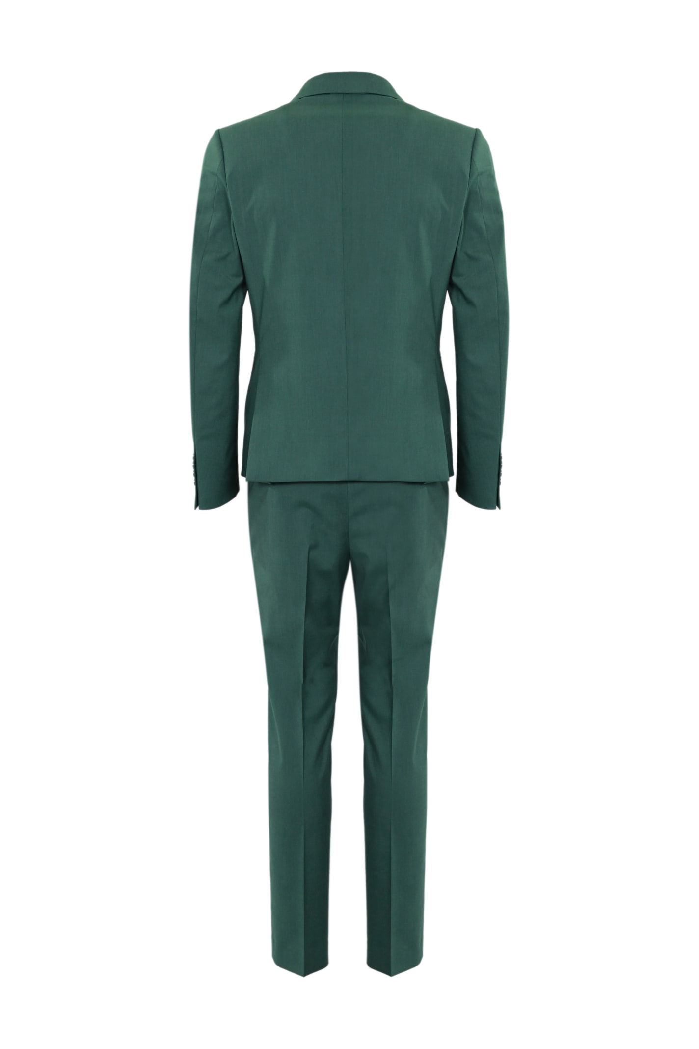 Shop Daniele Alessandrini Single-breasted Suit With Oblique Closure In Verde