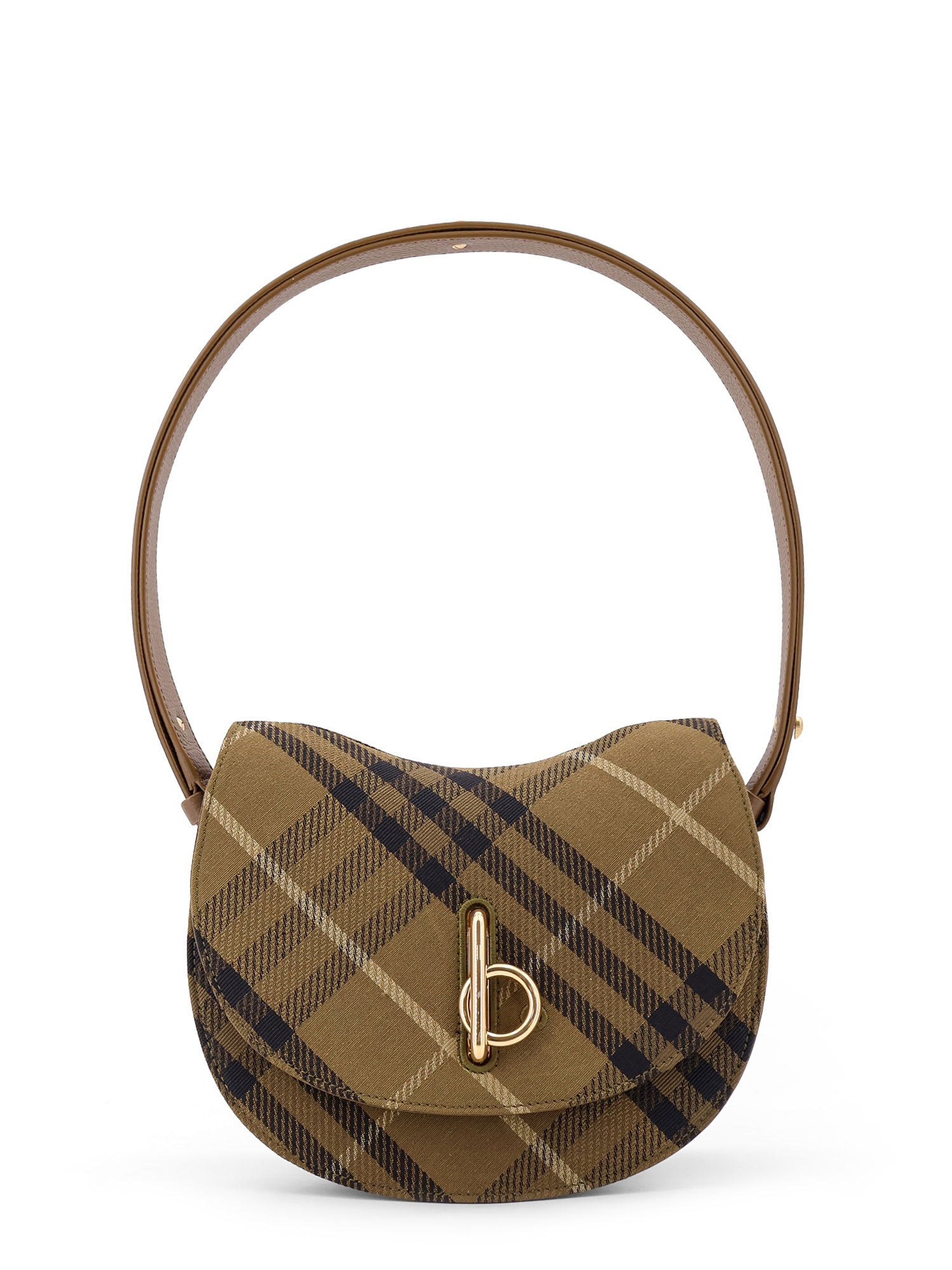 Shop Burberry Rocking Horse Shoulder Bag In Farrow Ip Check