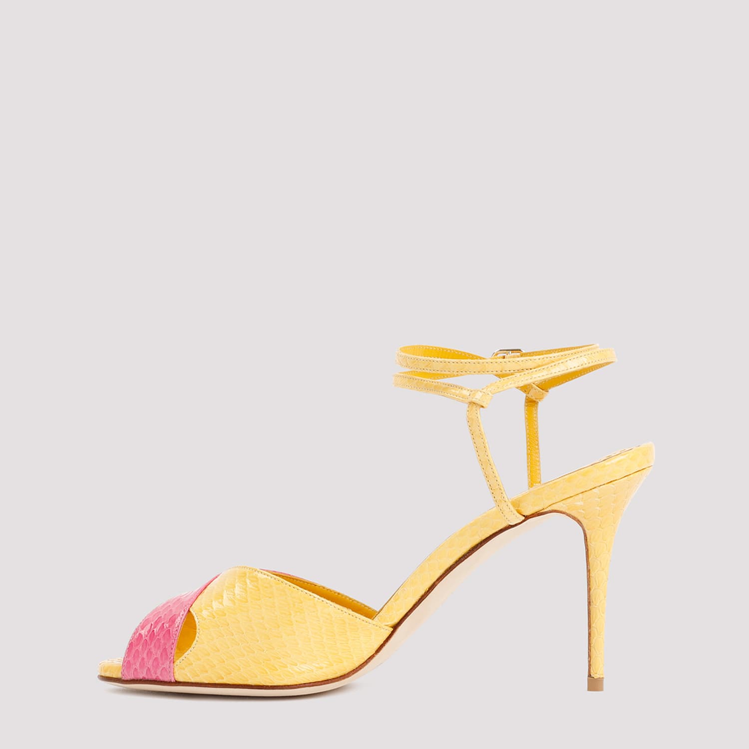 Shop Manolo Blahnik Mumbi Sandal In Yellow