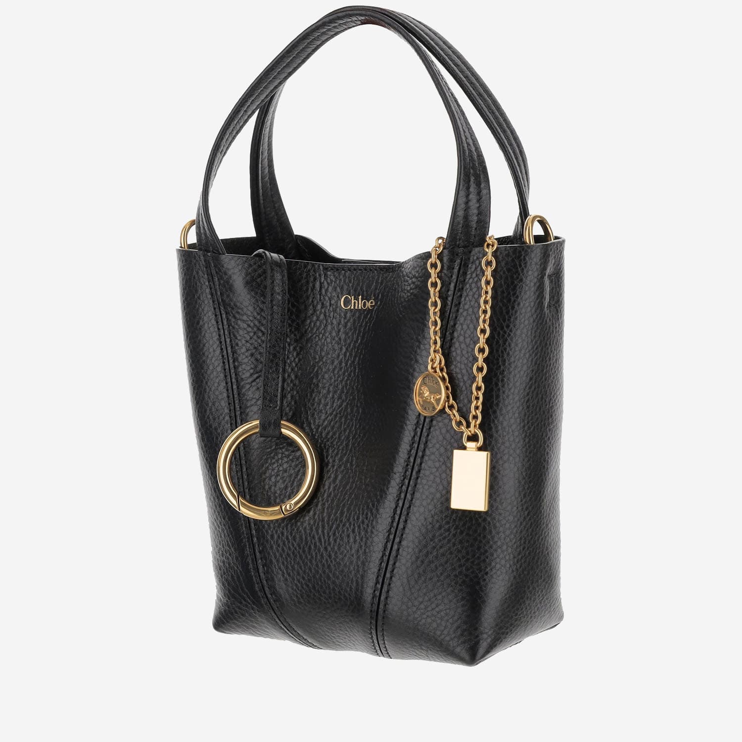 Chloé Spin Garnet Leather Small Tote Bag
