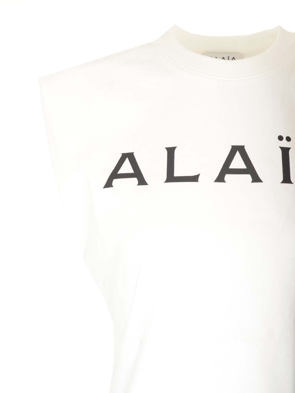 Shop Alaïa Logo T Shirt In White