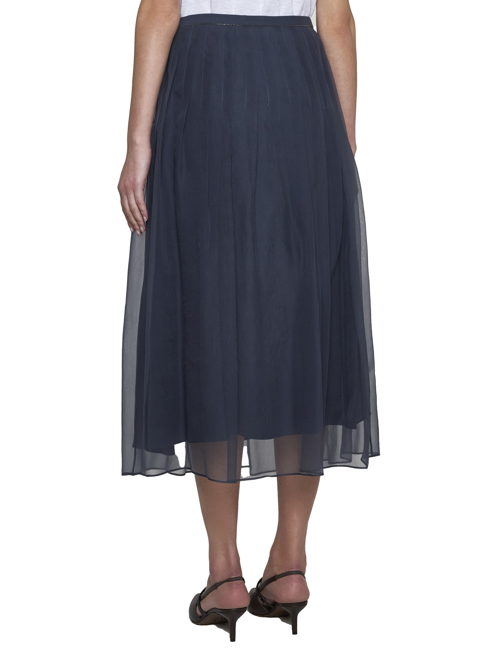 Shop Brunello Cucinelli Skirt In Blue