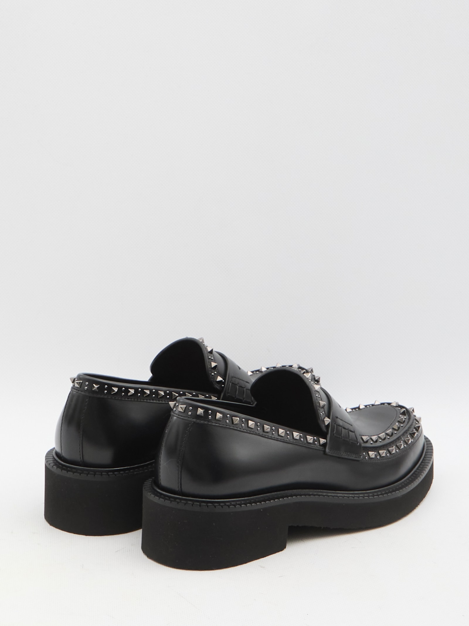 Shop Valentino Gentleglam Loafers In Black