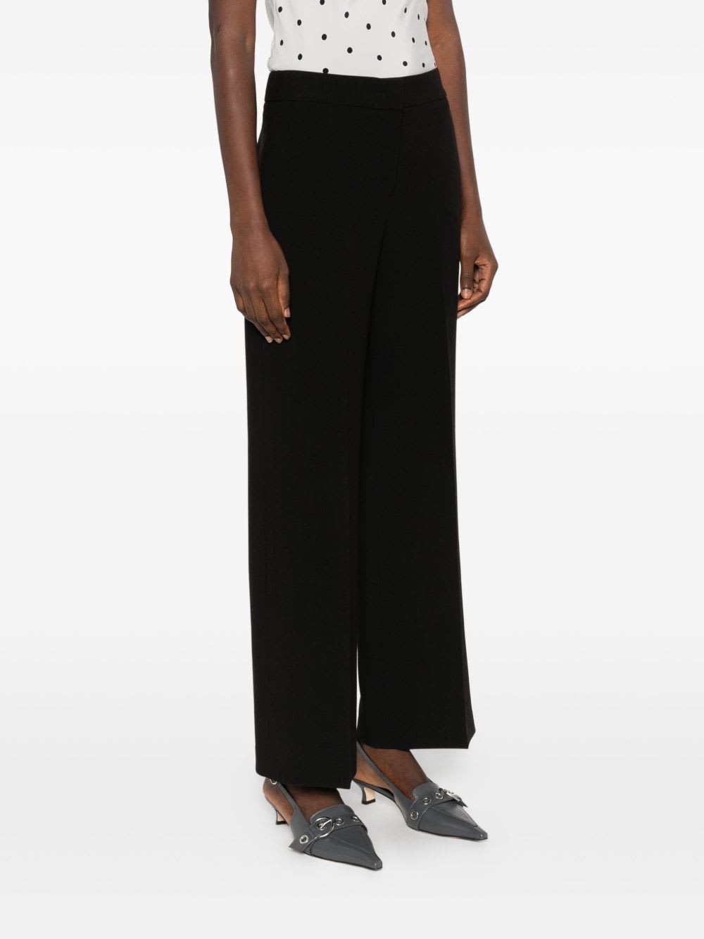 Via Masini 80 Straight-leg Trousers In Black