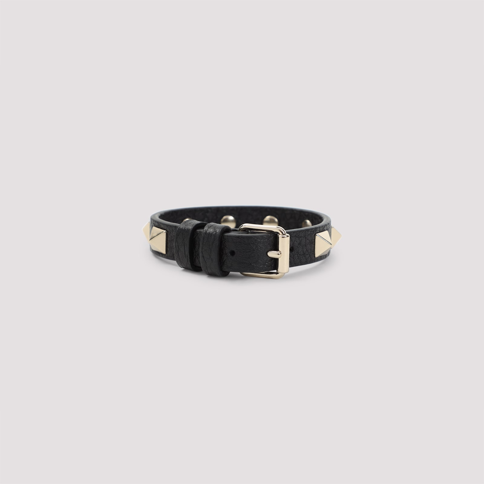 Shop Valentino Leather Bracelet In No Nero
