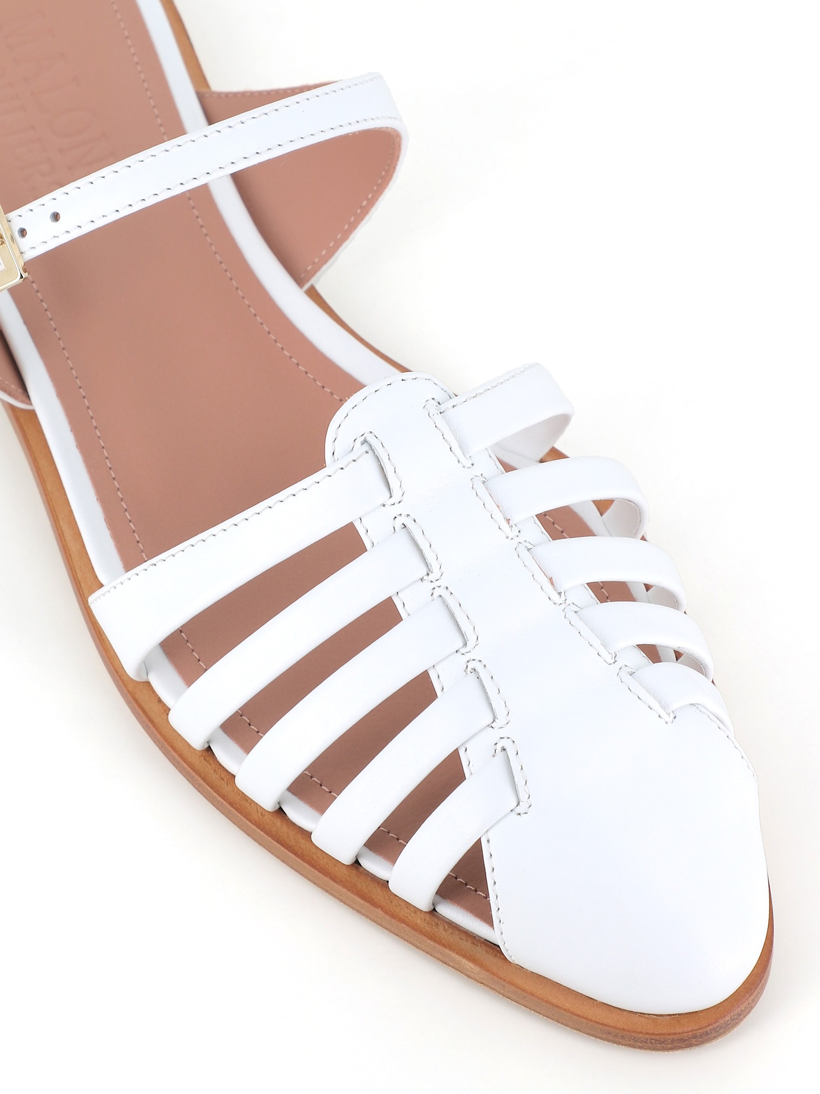 Malone Souliers Eleonora Leather Fisherman Mule Sandals In White
