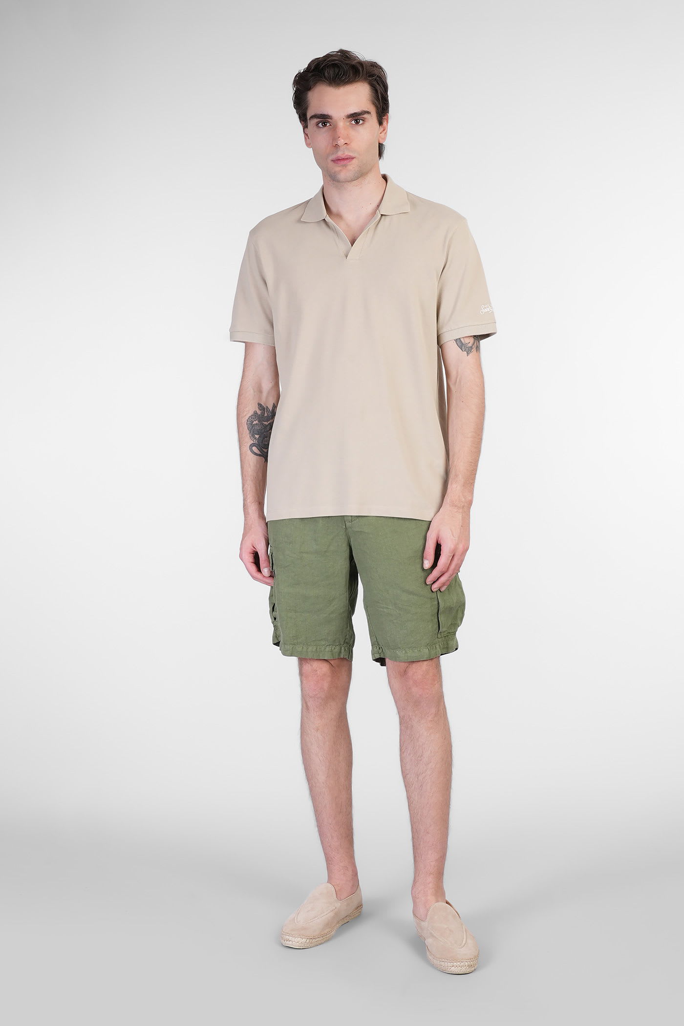 Mc2 Saint Barth Brighton Polo In Taupe Cotton In Brown