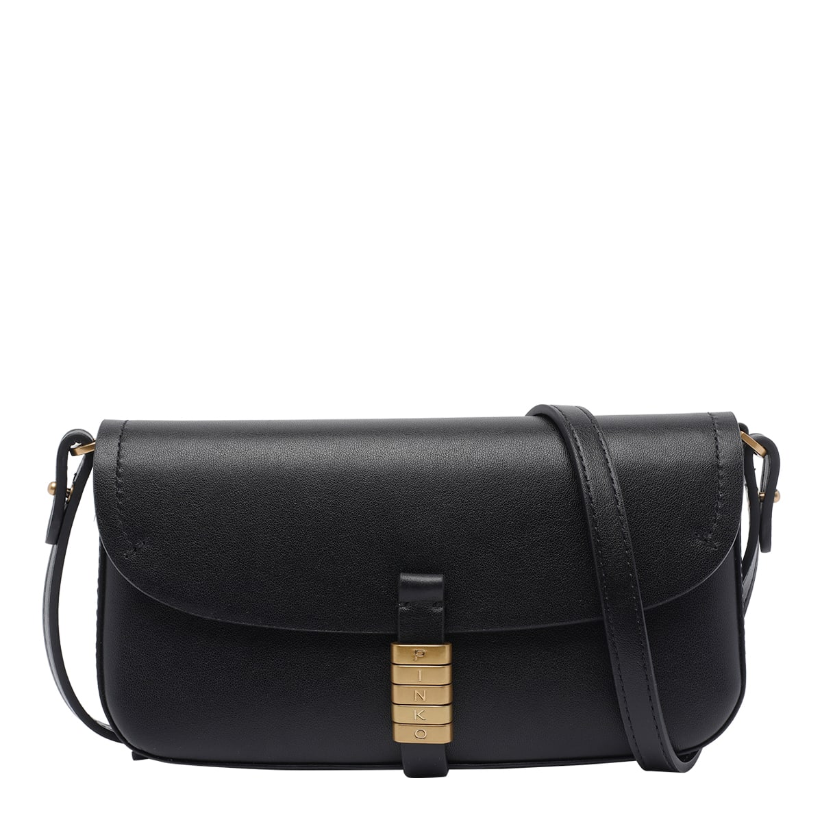 Pinko Mini Leather Crossbody Bag In Black