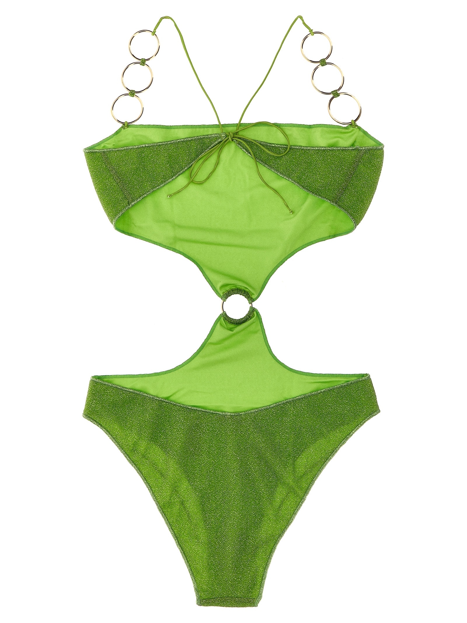 Shop Oseree Lumiere One-piece Swimsuit In Lime