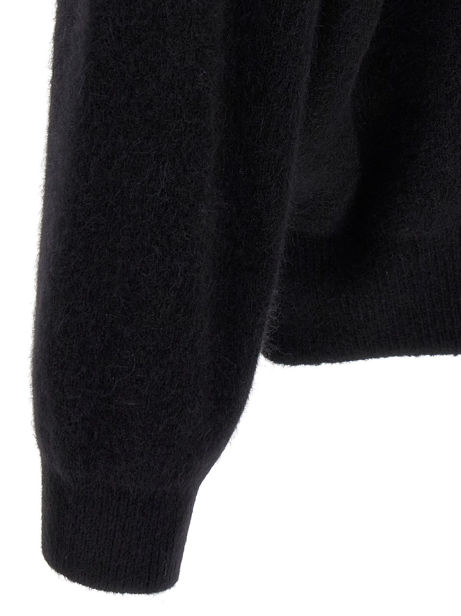 Rick Owens Hooded Wool Cardigan In Black