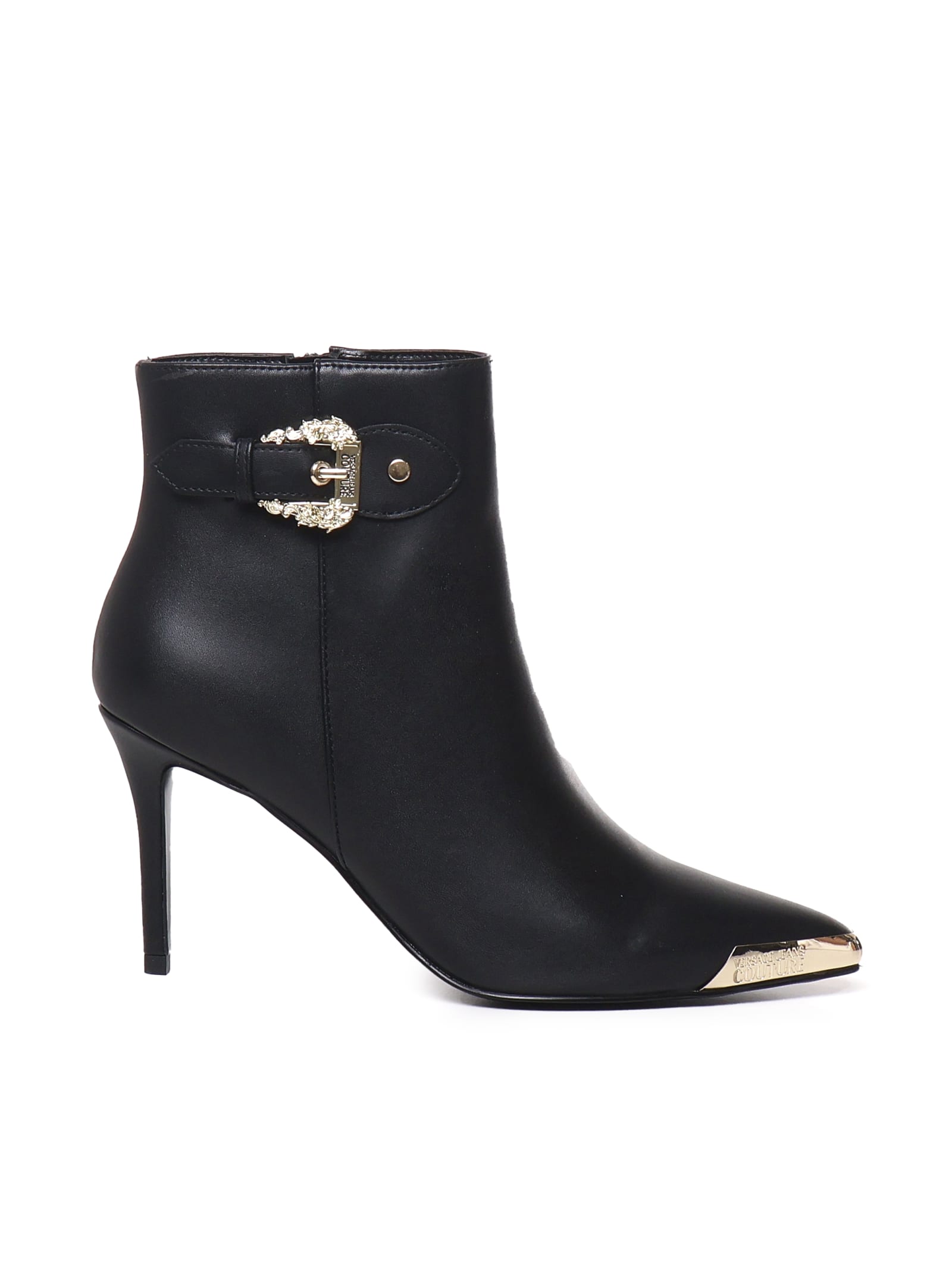 Shop Versace Jeans Couture Ankle Boot With Buckle On The Ankle In Black