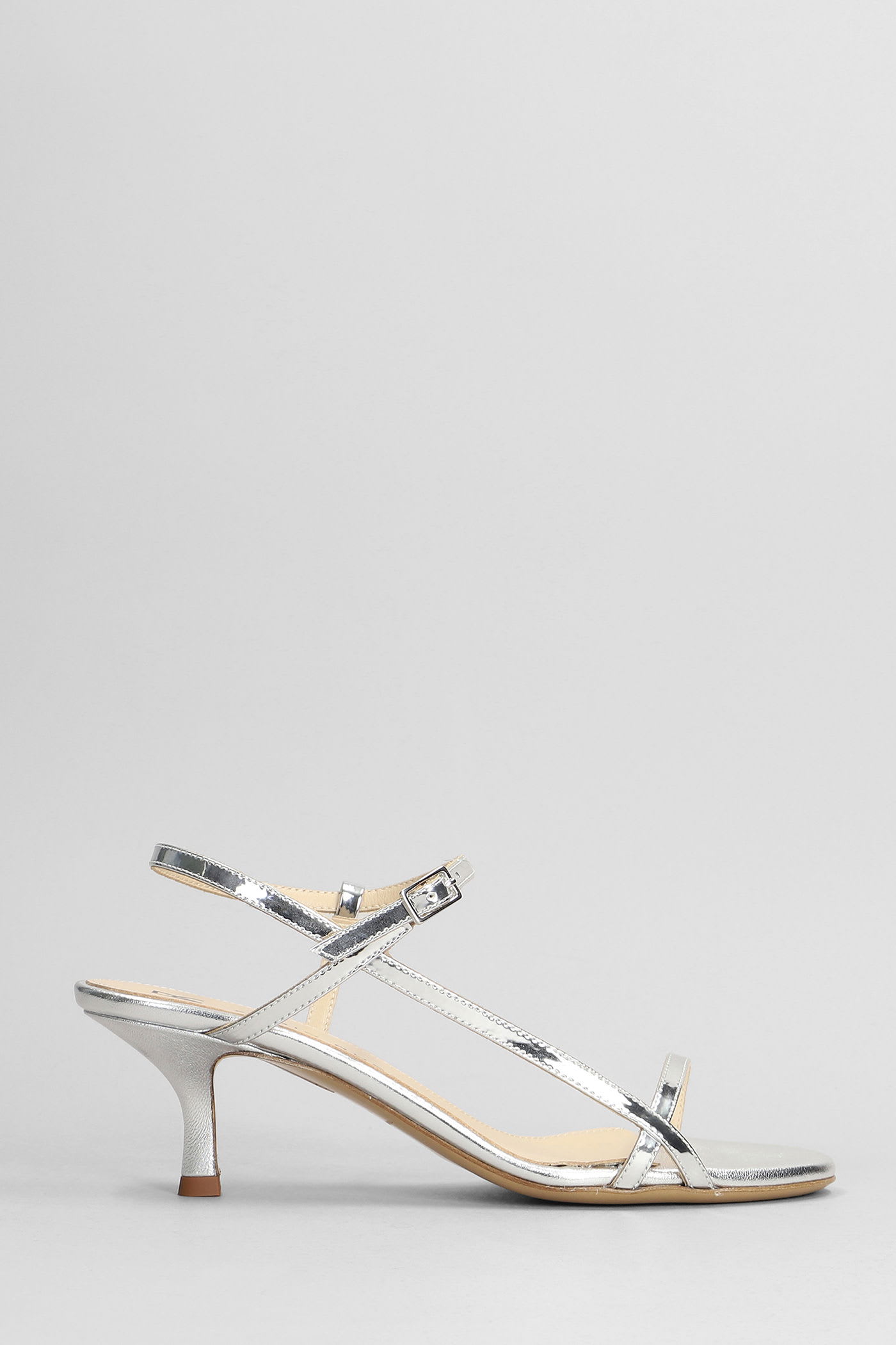 Sandals In Silver Leather