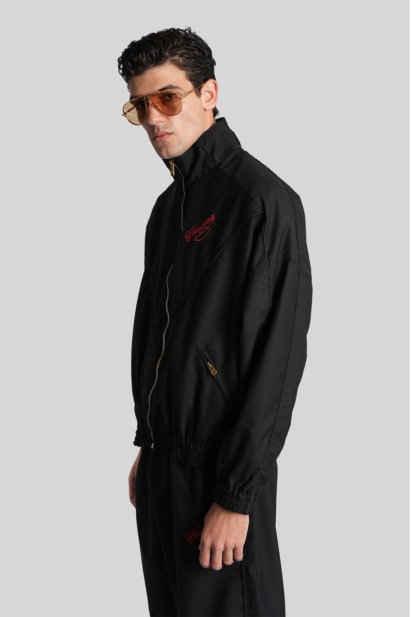 Willy Chavarria Ruff Rider Logo-embroidered Wool Bomber Jacket In Black