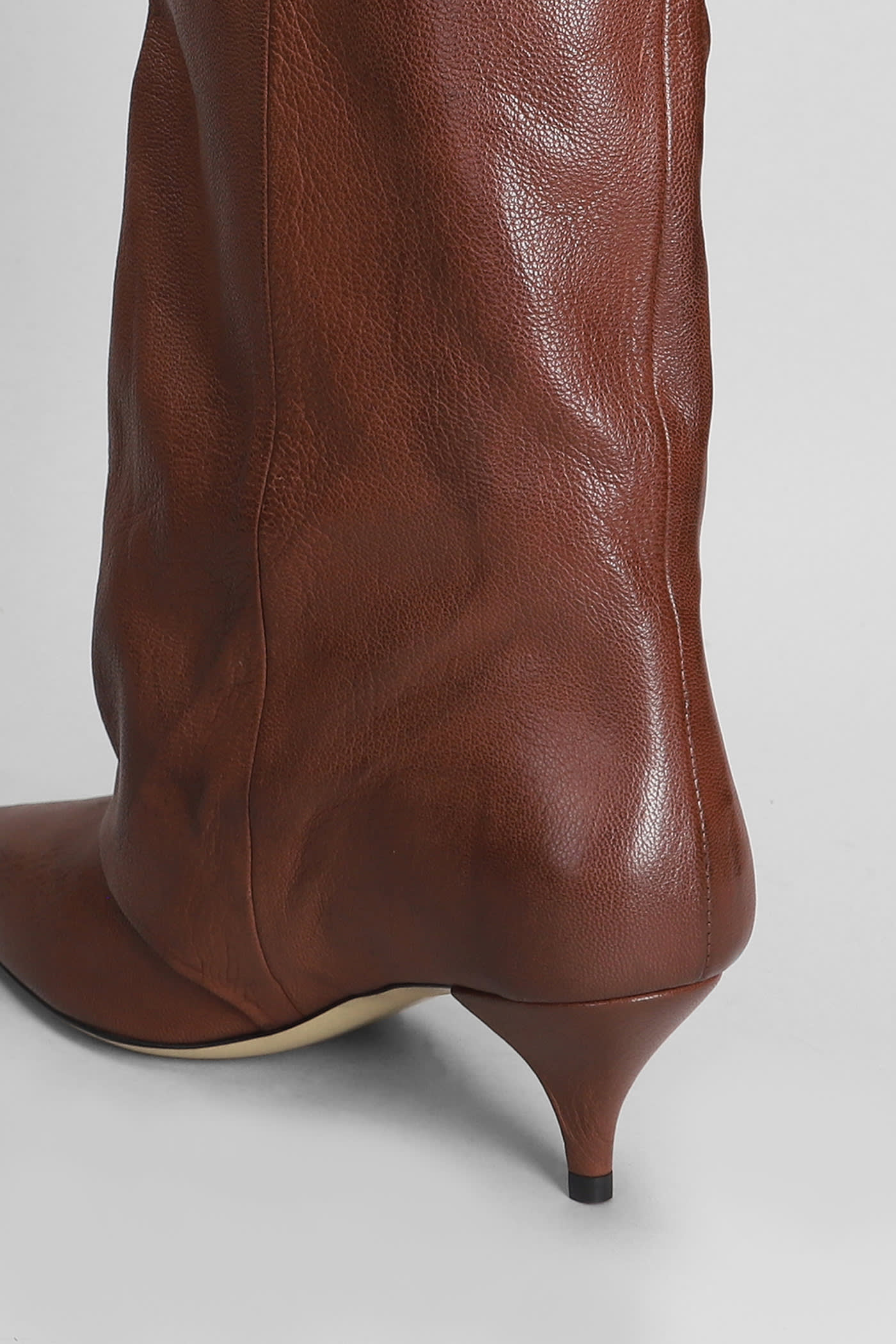 Shop Alchimia High Heels Boots In Leather Color Leather