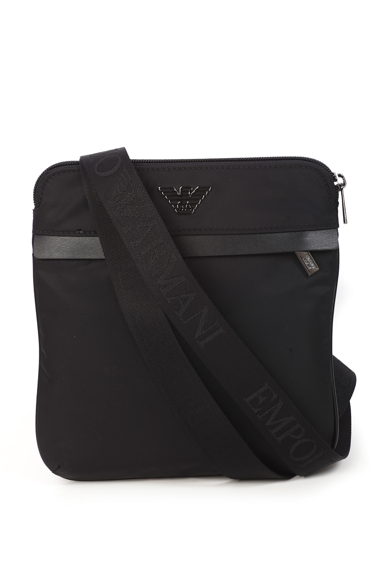 Emporio Armani Flat Shoulder Bag In Black