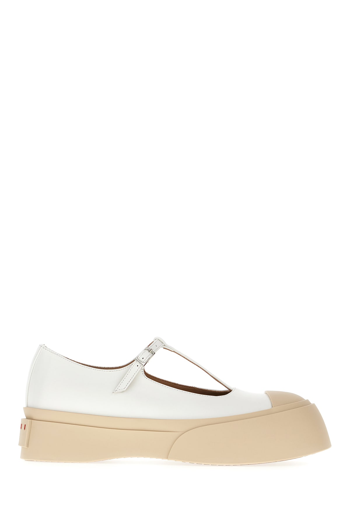 White Leather Mary Ballerinas