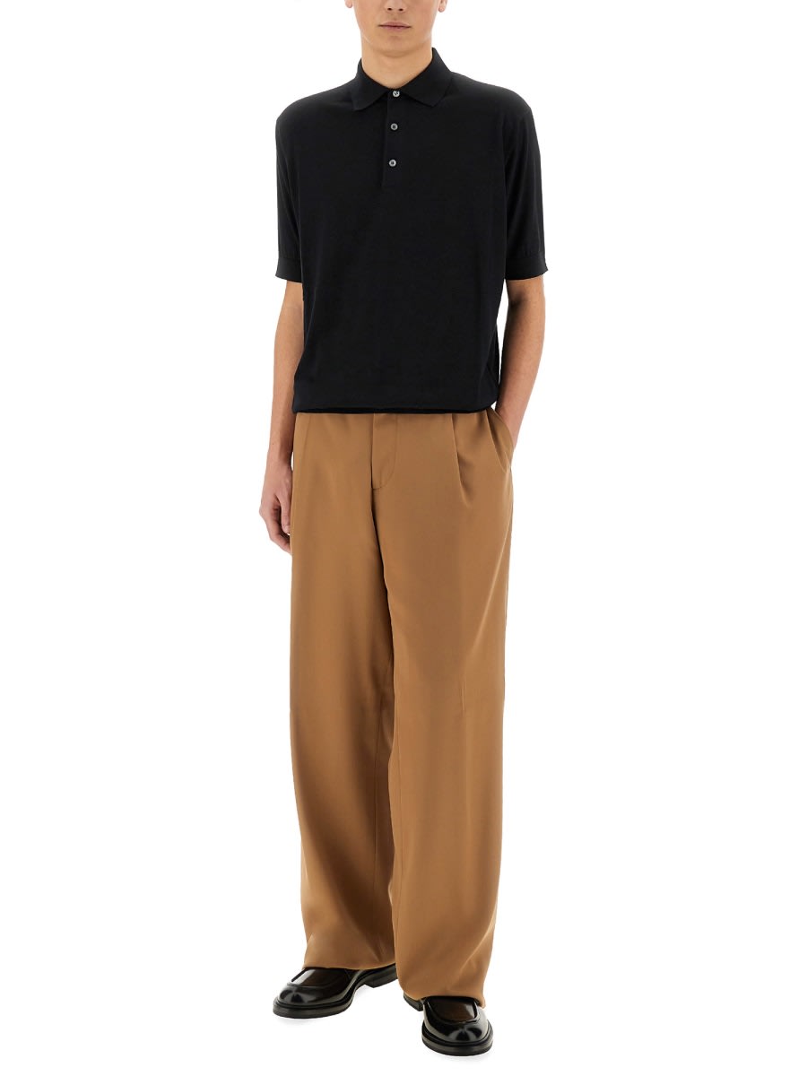 Lardini Knitted Polo. In Black
