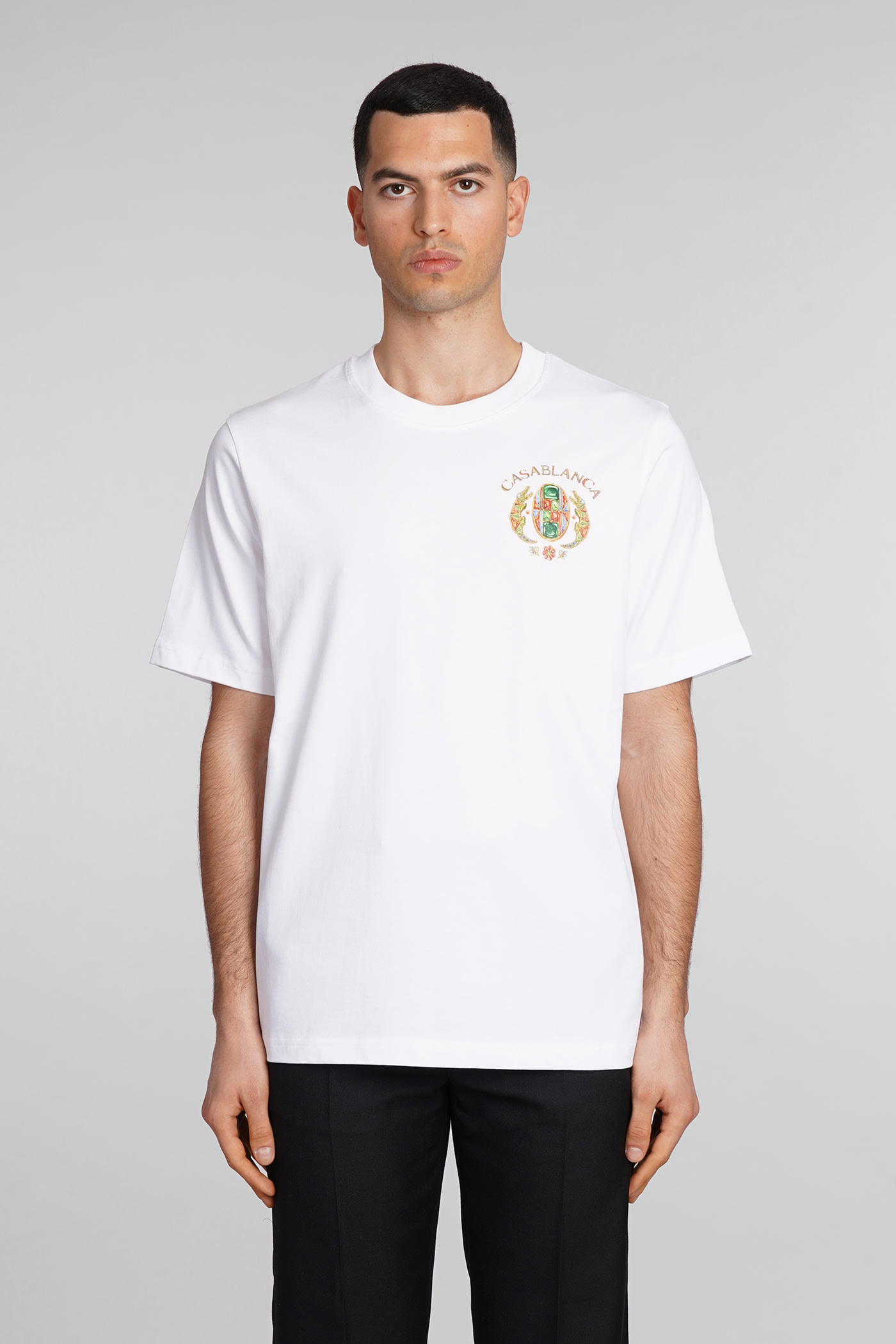 Shop Casablanca T-shirt In White Cotton