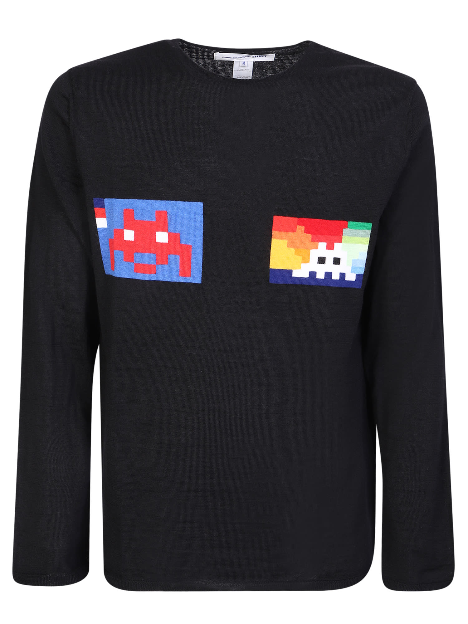 Comme Des Garçons Shirt Pixel Print Jumper Comme Des Garcons Shirt Black
