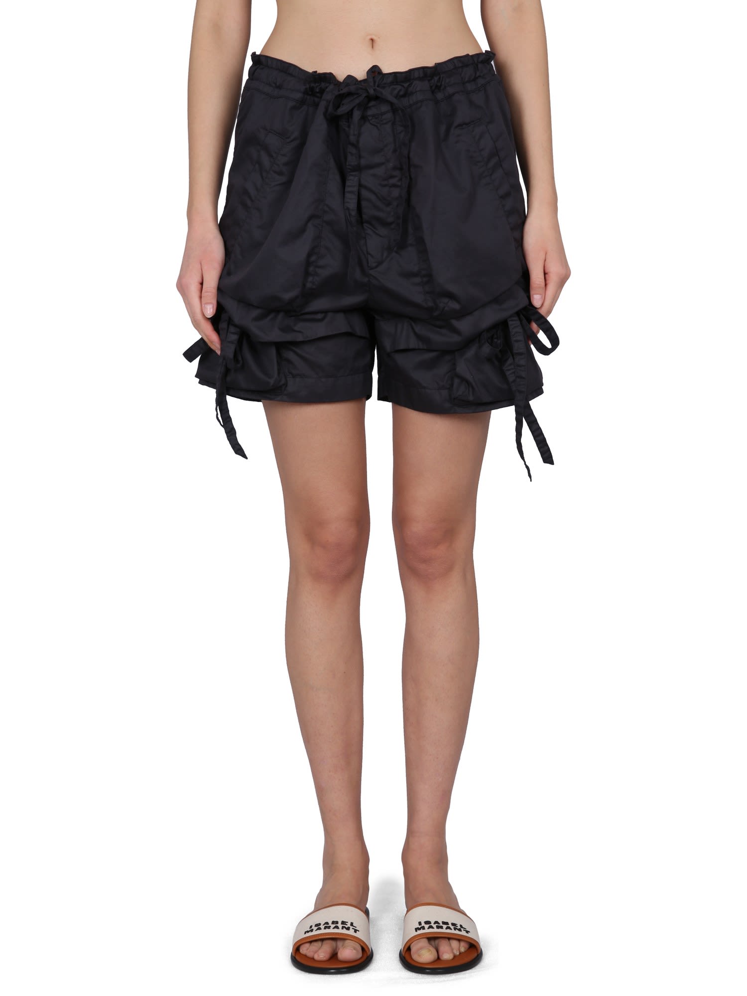 Isabel Marant Drawstring-detail Shorts In Nero