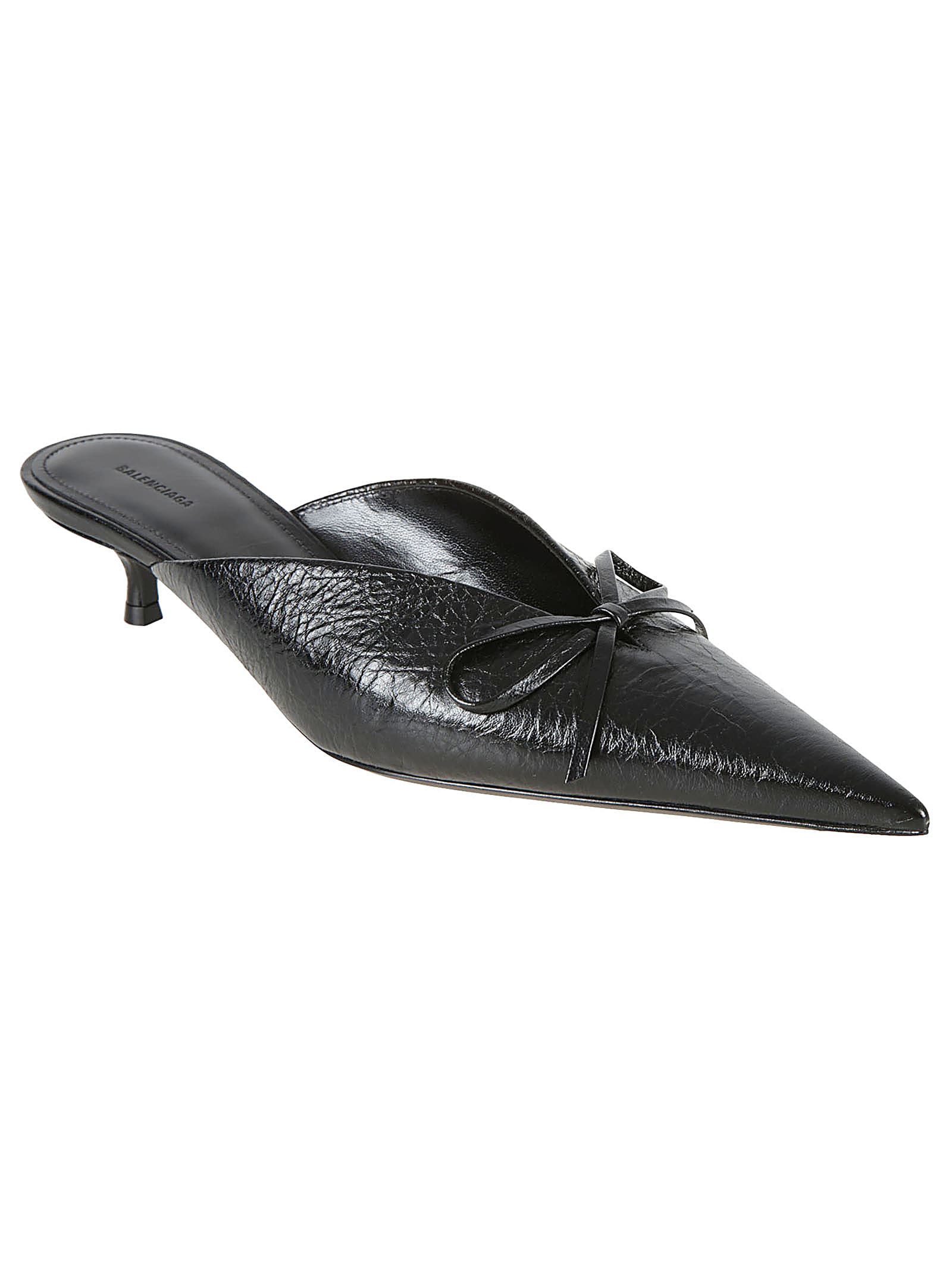 Shop Balenciaga Knife Bow Mules In Black