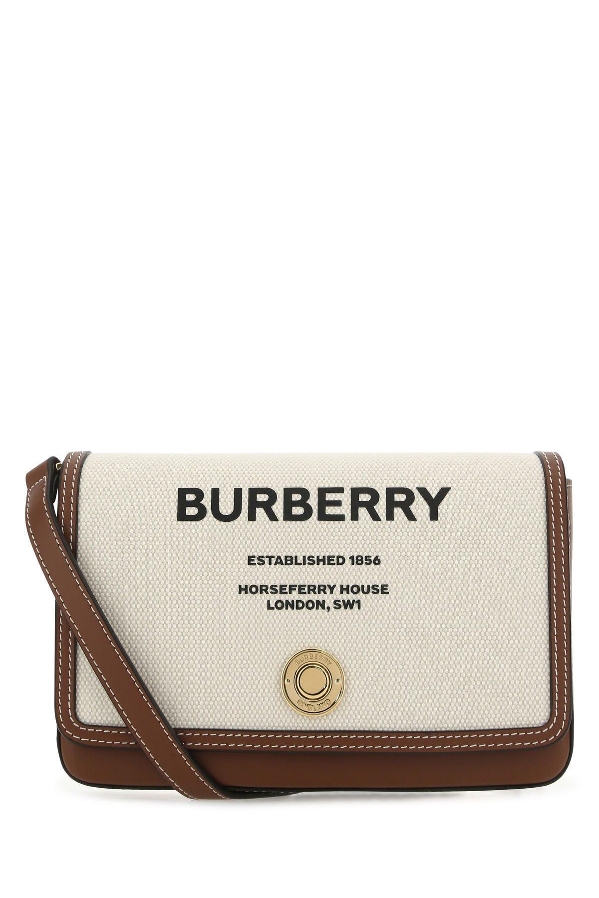 Burberry Two-tone Canvas And Leather Note Crossbody Bag