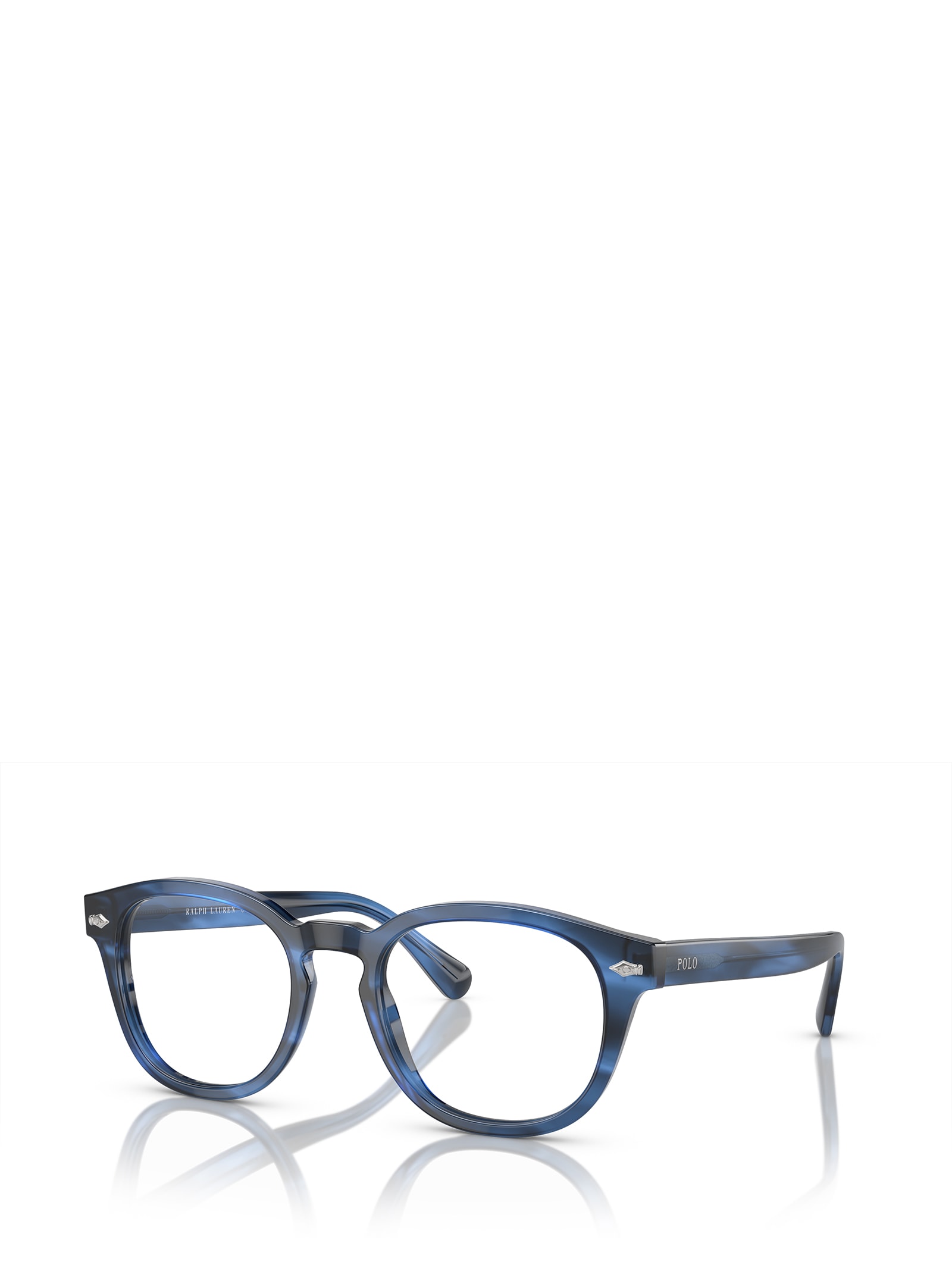 Shop Polo Ralph Lauren Ph2272 Shiny Striped Blue Havana Glasses