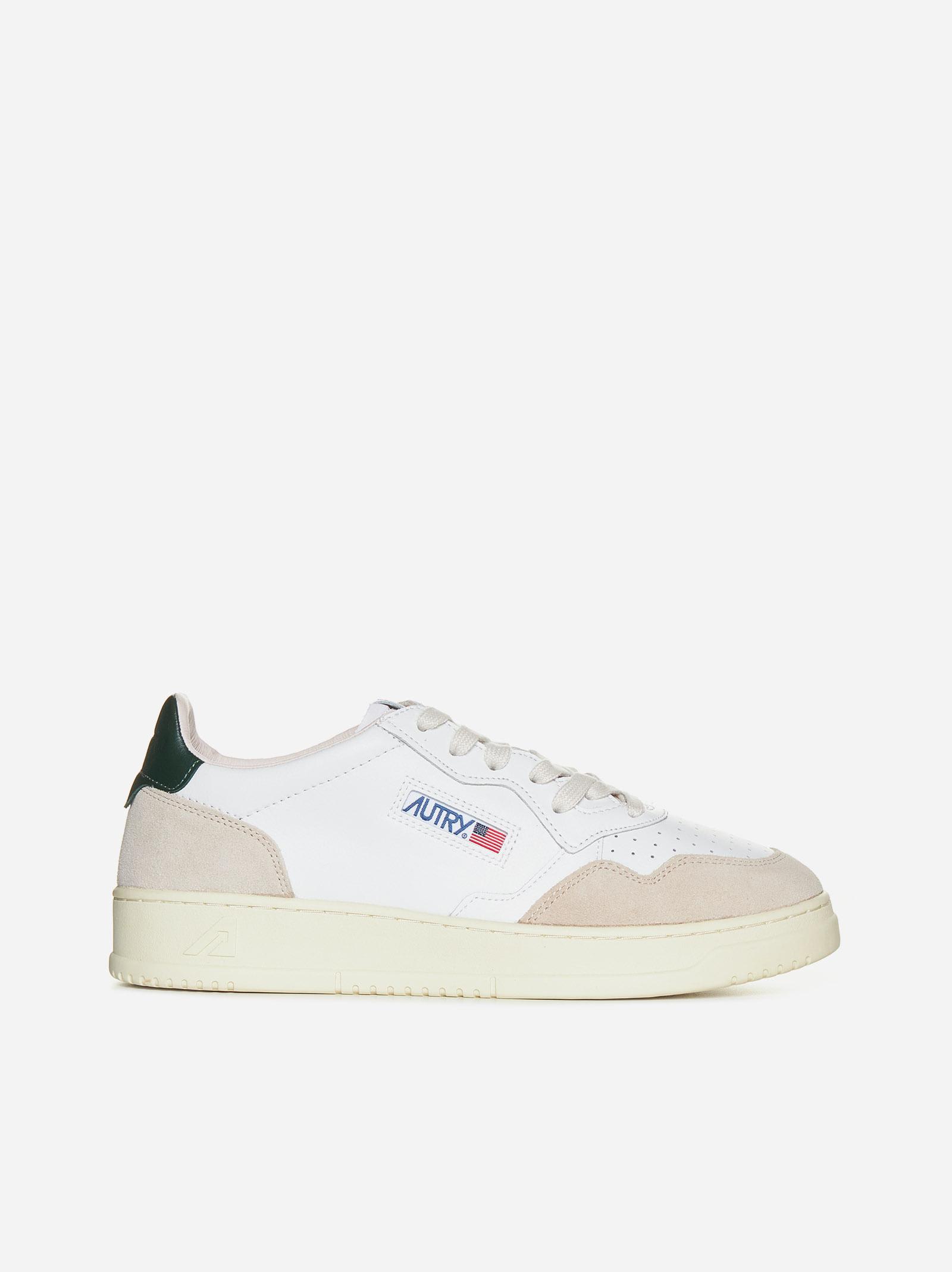 Autry Medalist Leather And Suede Low-top Sneakers In White Mount