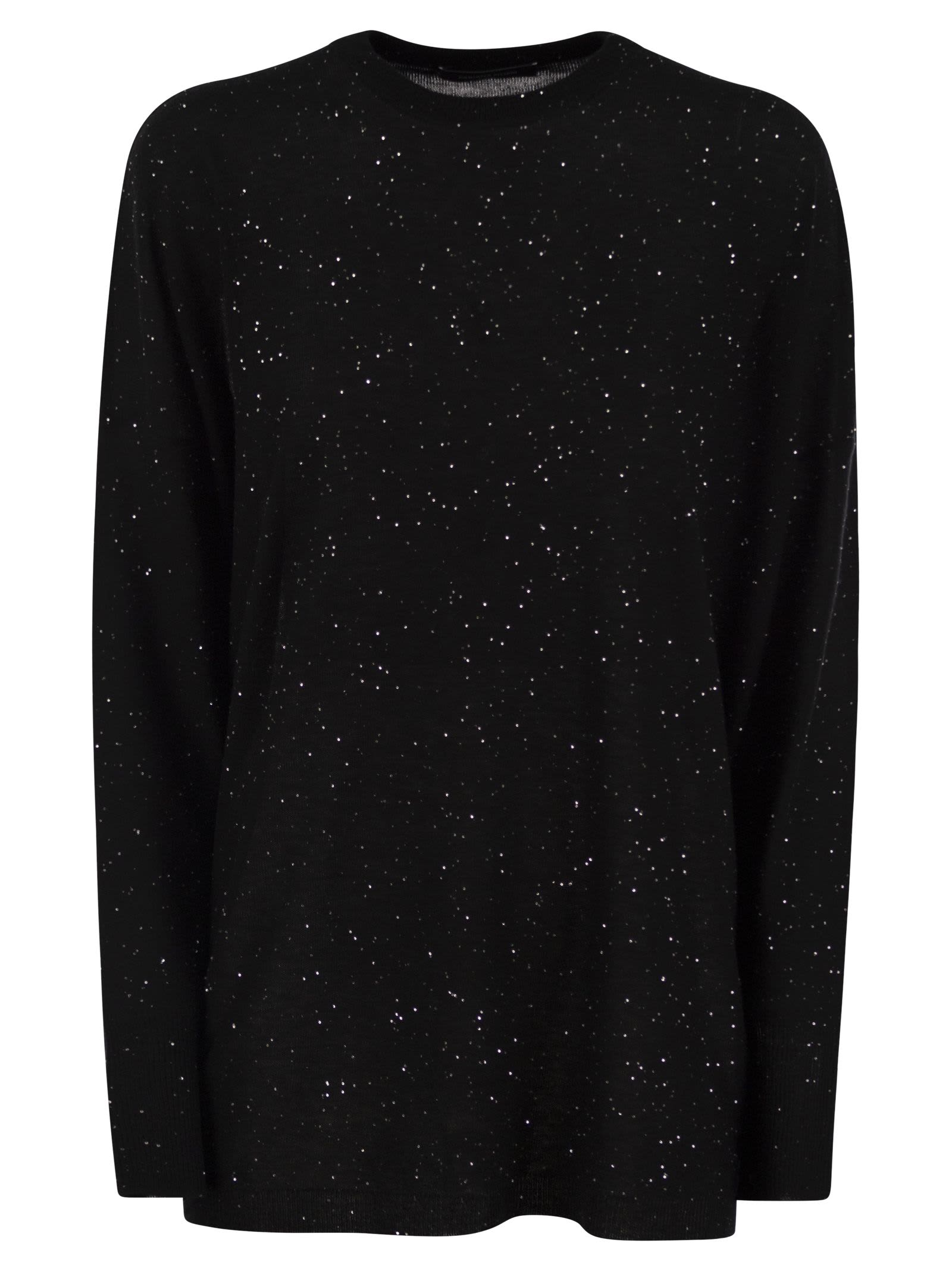 Shop Fabiana Filippi Crew-neck Sweater In Wool In Black