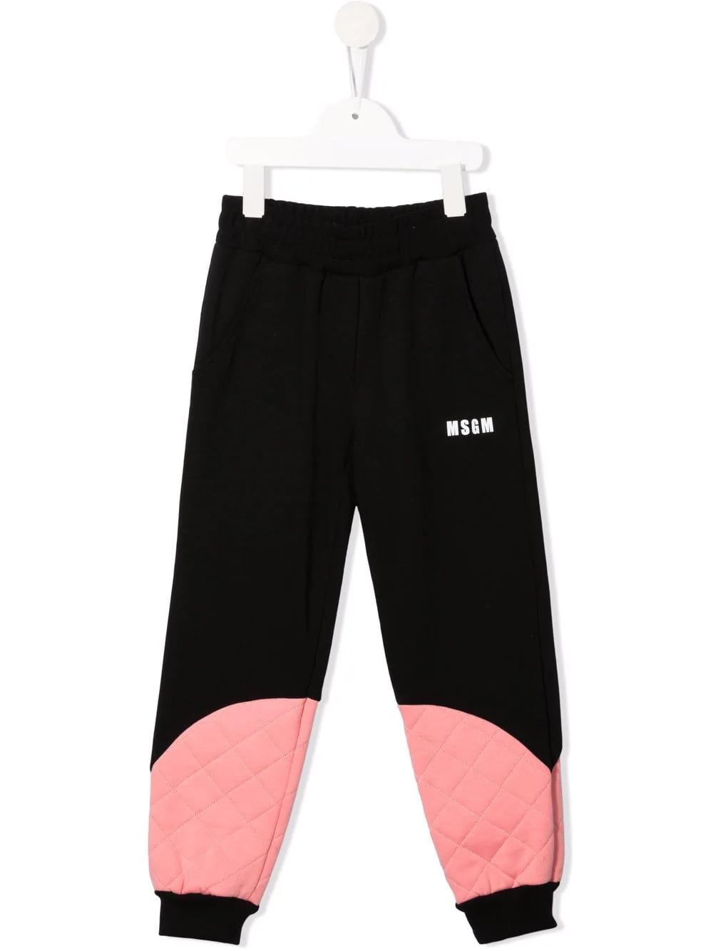 MSGM Black And Pink Kids Joggers With Logo
