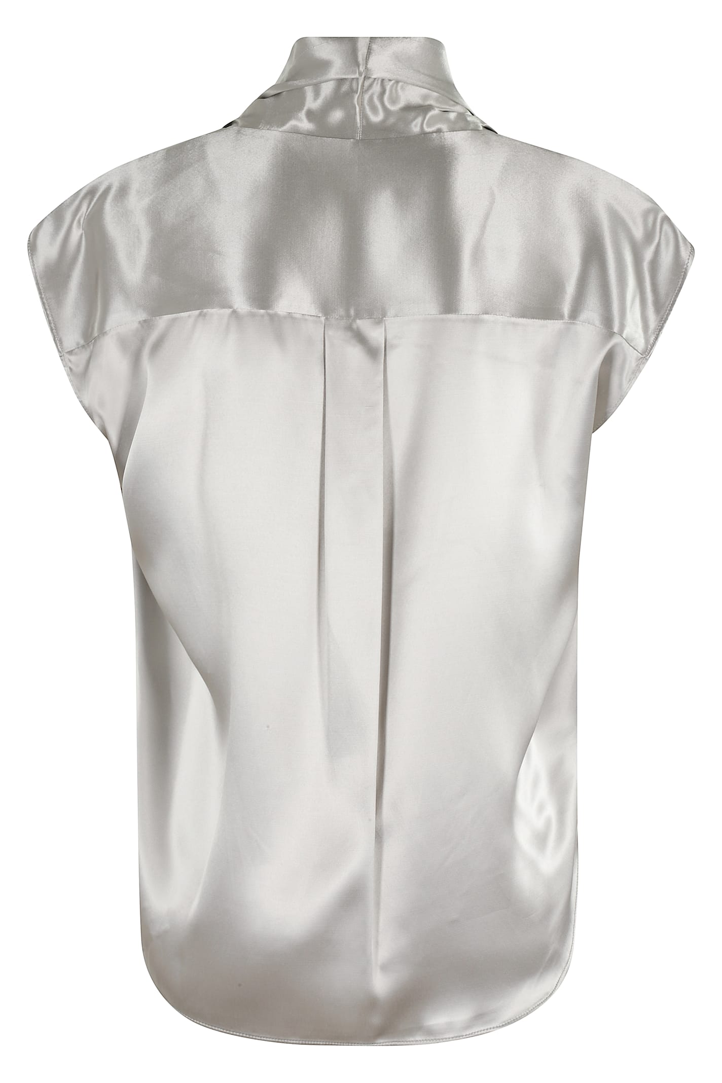 Alberta Ferretti Camicia Raso Lucido In Gray