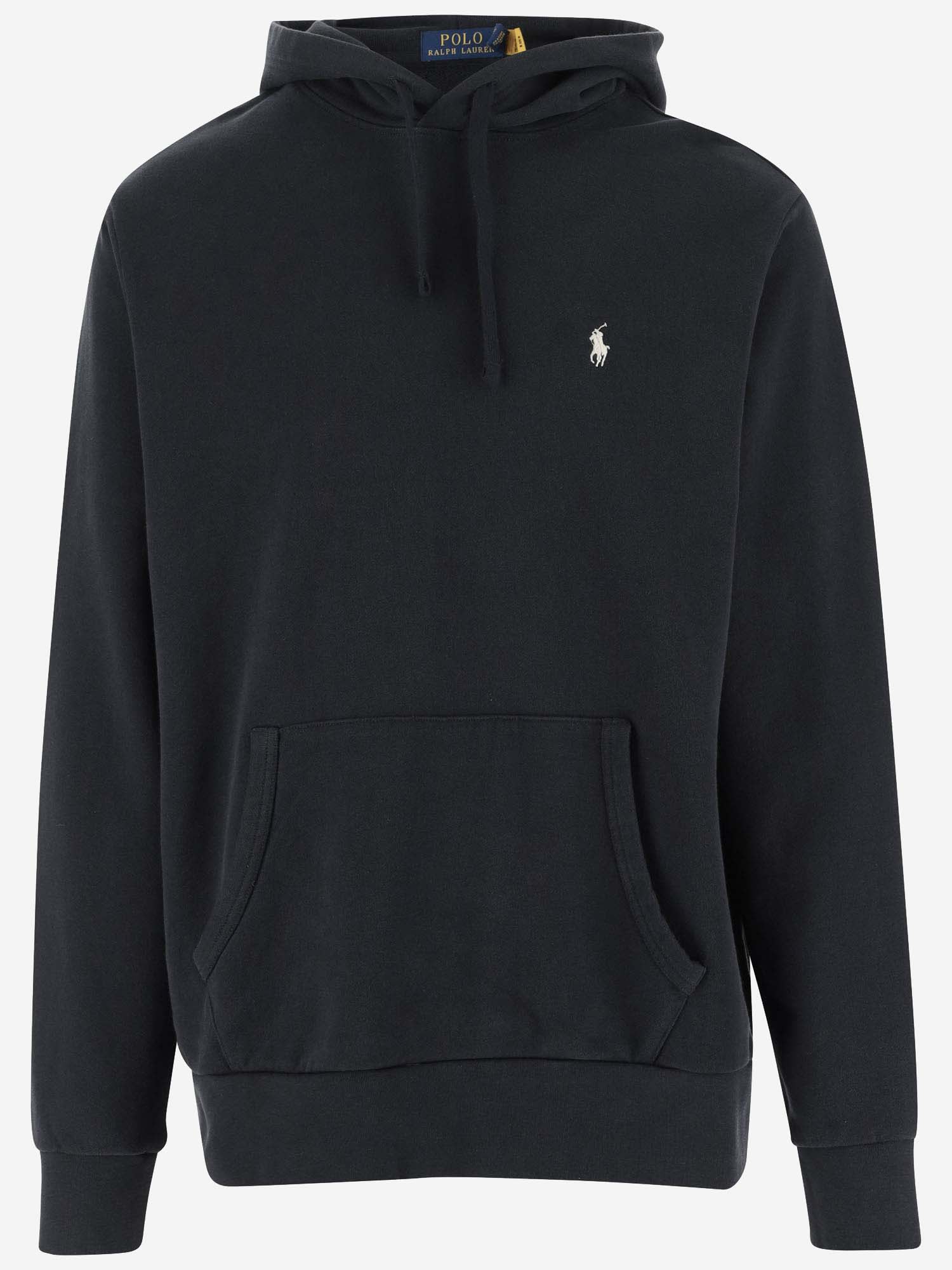 Shop Ralph Lauren Cotton Hoodie With Logo In Black