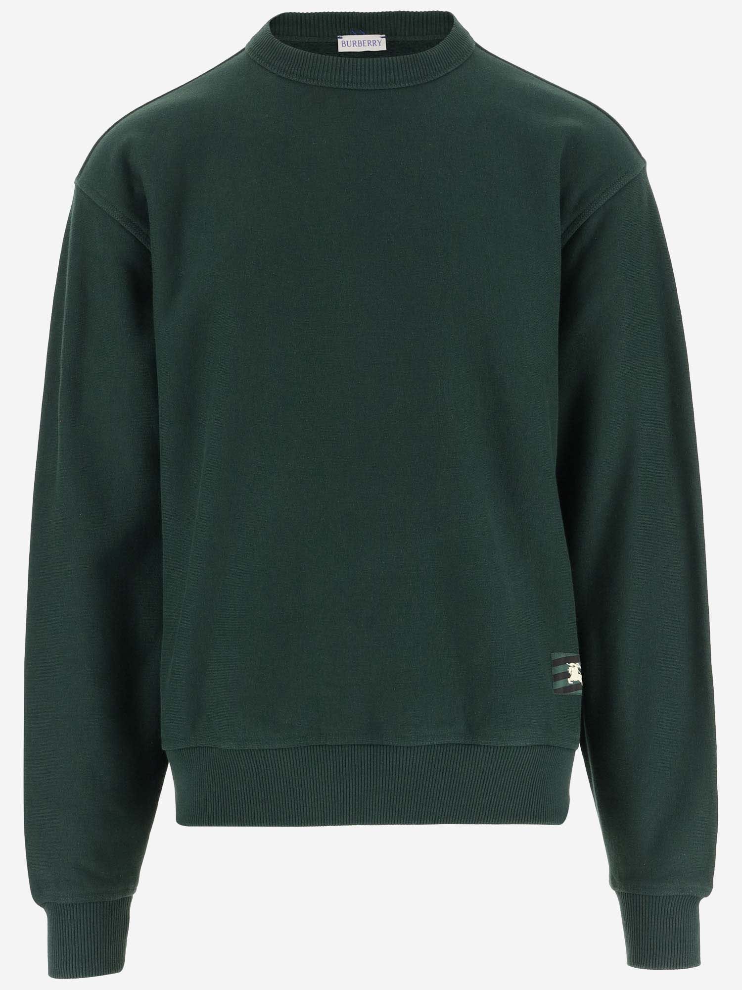 Burberry Cotton Sweatshirt With Logo In Ivy