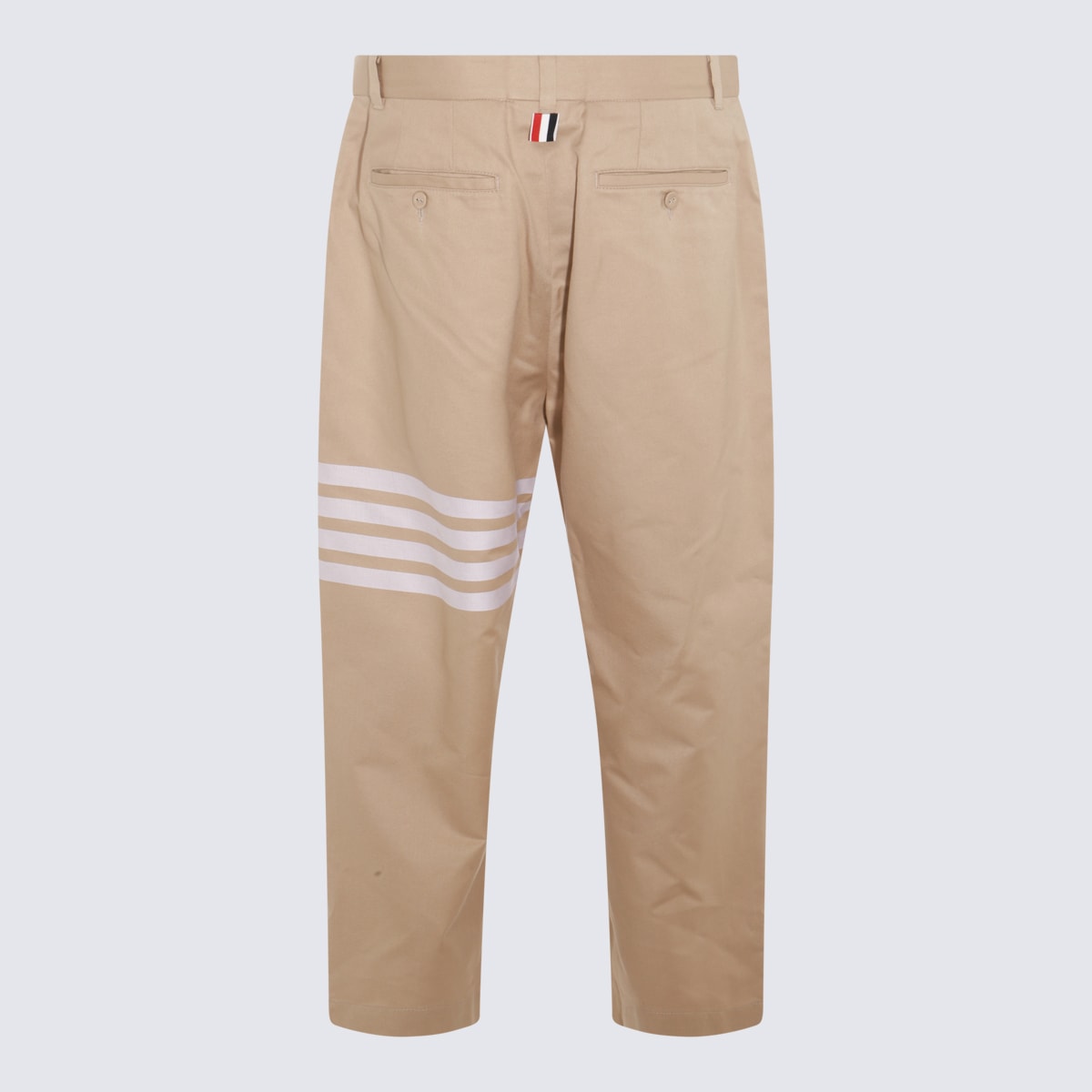 Shop Thom Browne Camel Cotton Pants In Brown